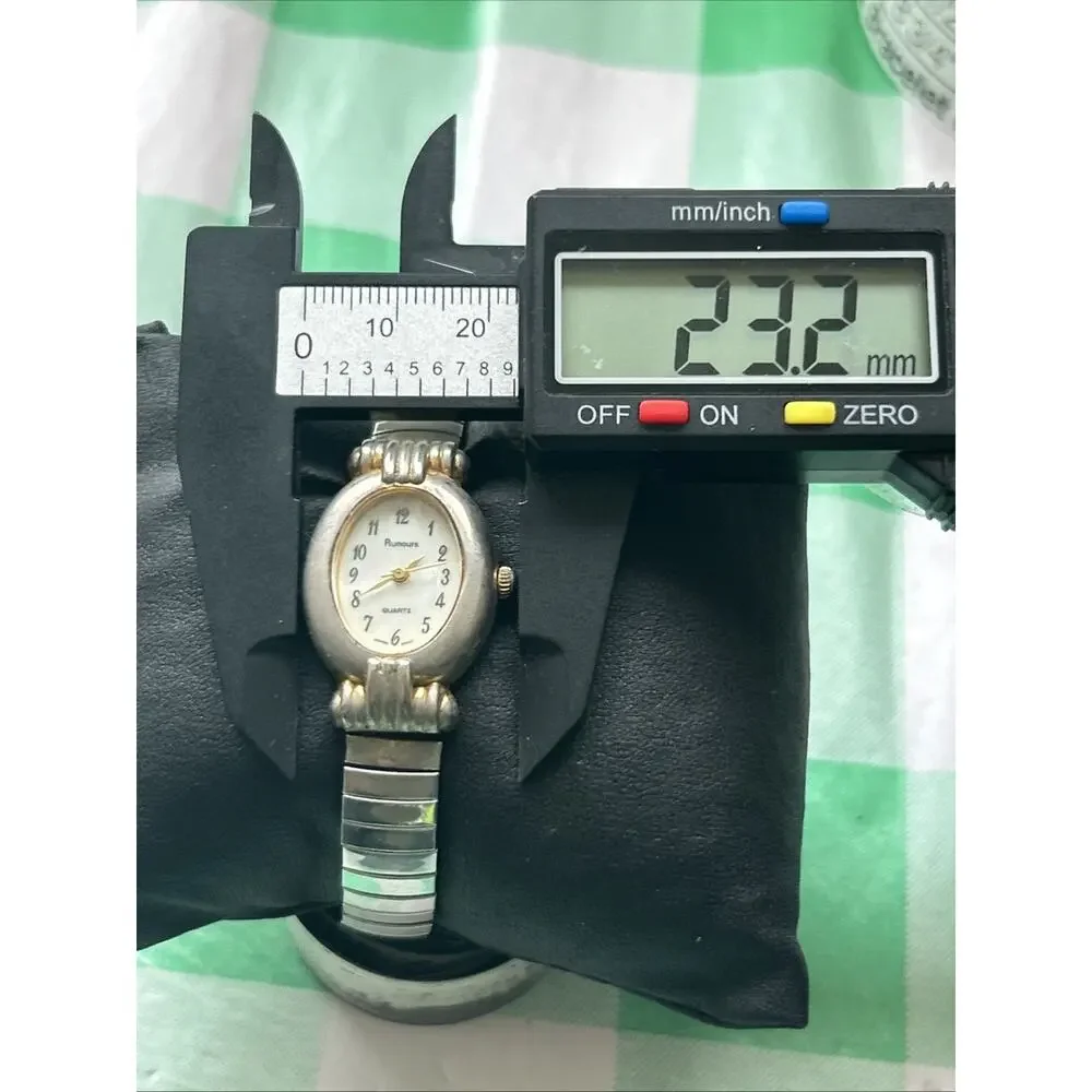 Rumours Silver Tone Women’s Stretch Band Quartz Watch
